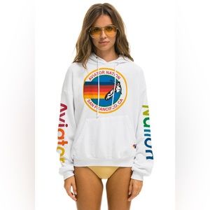 Aviator Nation AVIATOR NATION SAN FRANCISCO RELAXED PULLOVER HOODIE - WHITE s
